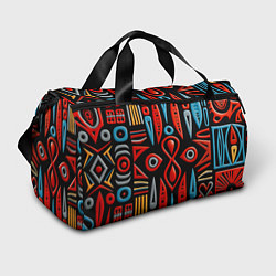 Спортивная сумка Красно-синий узор в африканском стиле