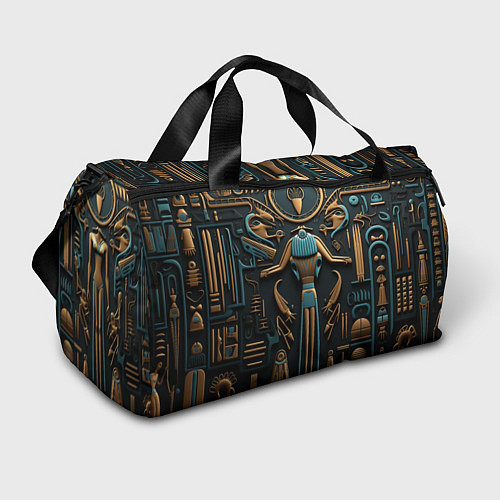 Спортивная сумка Орнамент в стиле египетской иероглифики / 3D-принт – фото 1