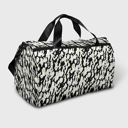 Спортивная сумка Размытый пятнистый чёрно-белый / 3D-принт – фото 1
