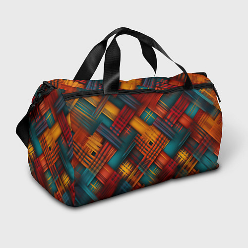 Спортивная сумка Разноцветная клетка в шотландском стиле / 3D-принт – фото 1