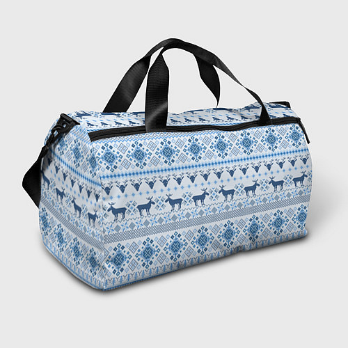 Спортивная сумка Blue sweater with reindeer / 3D-принт – фото 1