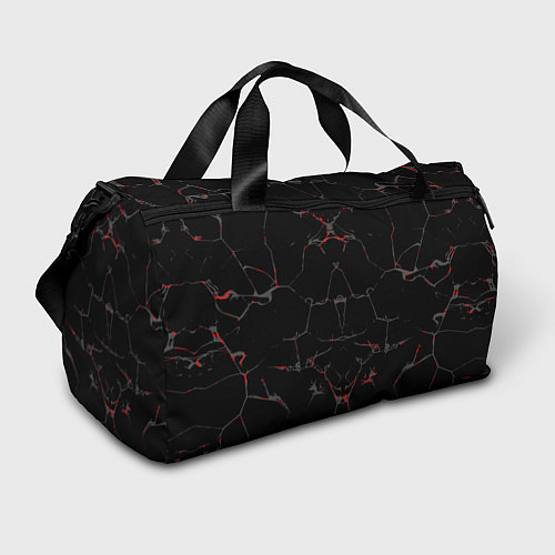 Спортивная сумка Черные текстуры и трещины / 3D-принт – фото 1
