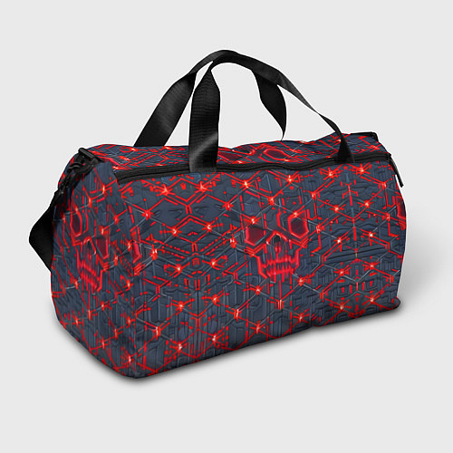 Спортивная сумка Красная неоновая сеть / 3D-принт – фото 1