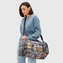 Сумки спортивные Новогодний объемный городок, цвет: 3D-принт — фото 2