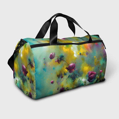 Спортивная сумка Абстрактные розы в пятнах краски / 3D-принт – фото 1
