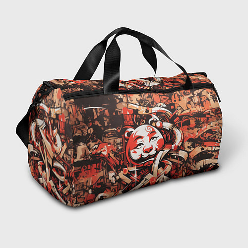 Спортивная сумка Мишка в стиле уличного граффити / 3D-принт – фото 1