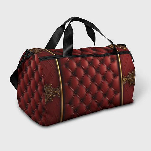 Спортивная сумка Бордовая кожаная текстура / 3D-принт – фото 1