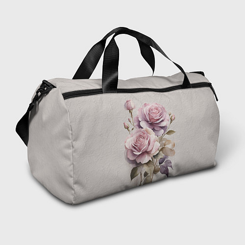 Спортивная сумка Нежные розовые розы на стене / 3D-принт – фото 1