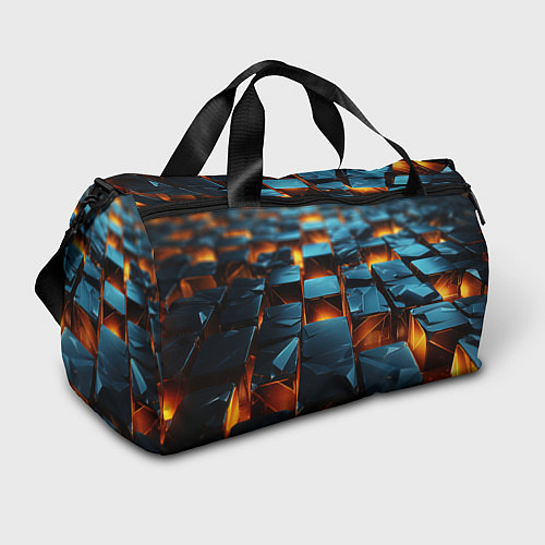 Спортивная сумка Темные плитки в лаве / 3D-принт – фото 1