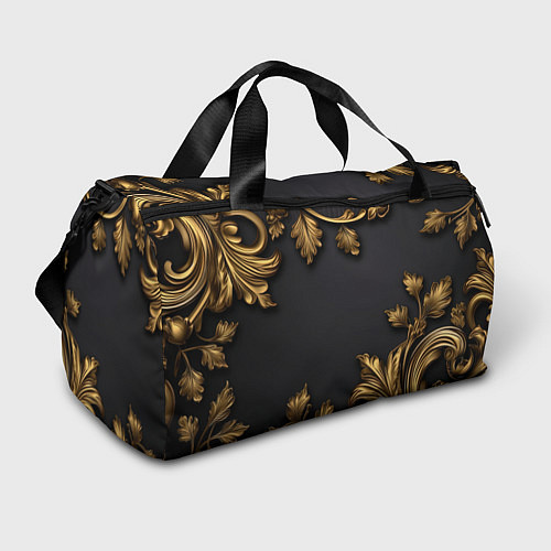 Спортивная сумка Золотые объемные листья / 3D-принт – фото 1