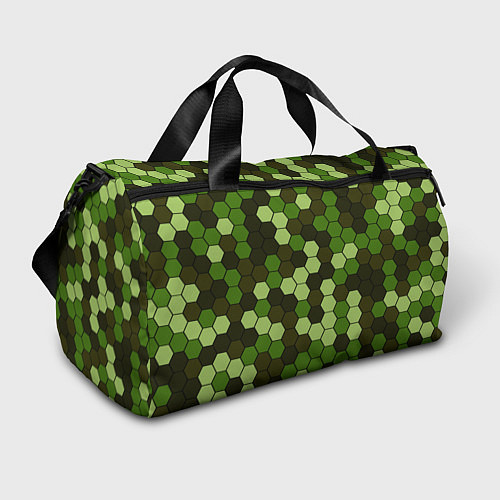 Спортивная сумка Камуфляж гексагон лесной / 3D-принт – фото 1
