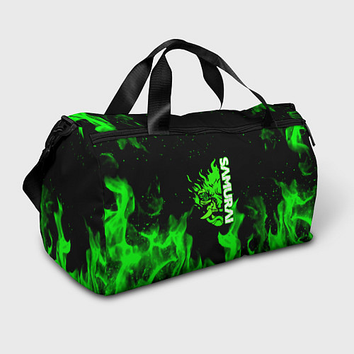 Спортивная сумка Samurai green fire toxic / 3D-принт – фото 1