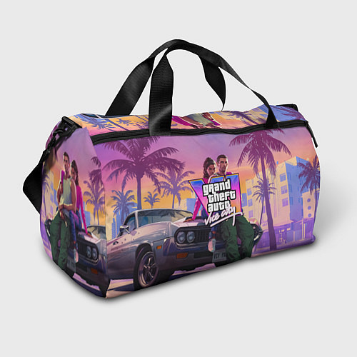 Спортивная сумка Grand theft auto 6 Лусия и Джейсон / 3D-принт – фото 1