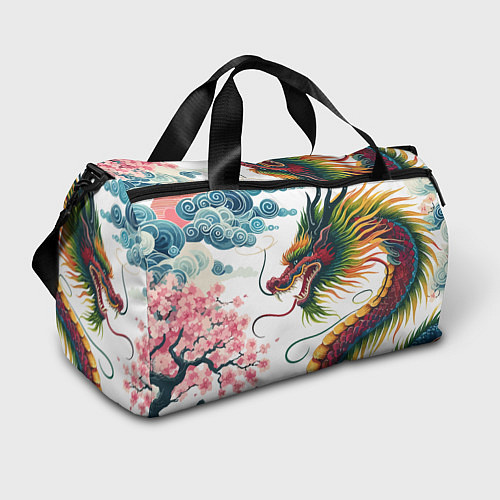 Спортивная сумка Japanese dragon - engraving art / 3D-принт – фото 1