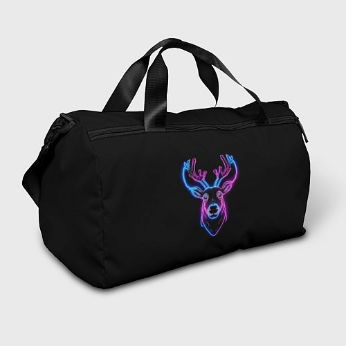 Спортивная сумка Фиолетовый неоновый олень / 3D-принт – фото 1