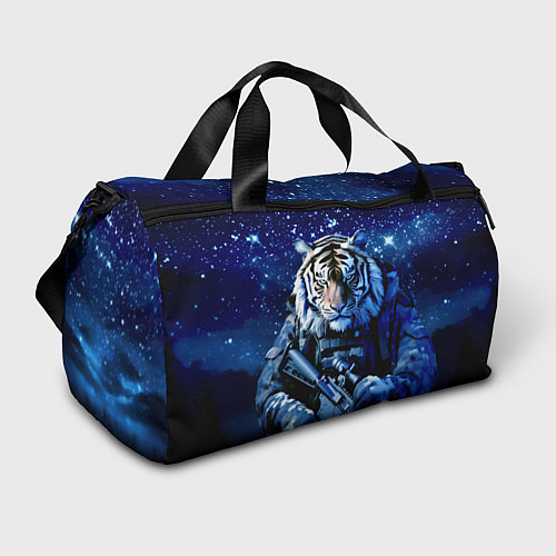 Спортивная сумка Тигр солдат снег и звезды / 3D-принт – фото 1