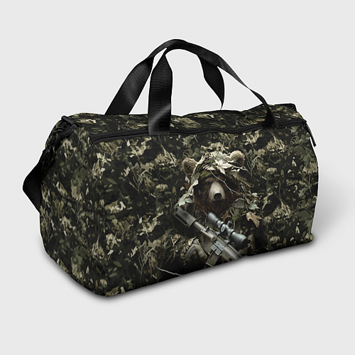 Спортивная сумка Медведь снайпер маскировка / 3D-принт – фото 1