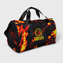 Сумки спортивные Nirvana rock огненное лого лава, цвет: 3D-принт