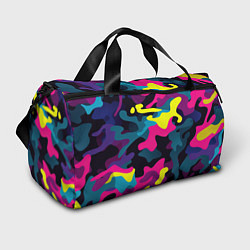 Спортивная сумка Кислотная яркая абстракция в камуфляжном стиле