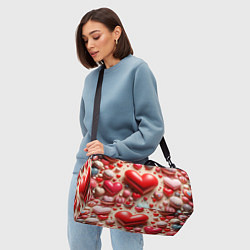 Сумки спортивные Сердце - шары, цвет: 3D-принт — фото 2