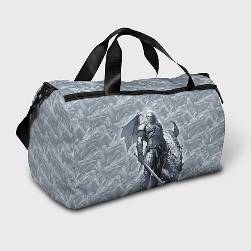 Спортивная сумка The Witcher and dragon - hand drawn style / 3D-принт – фото 1