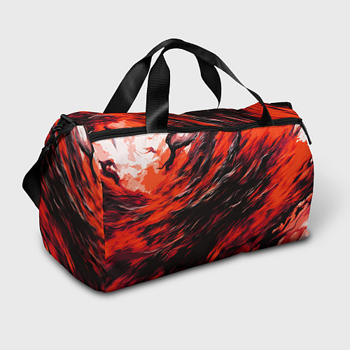 Спортивная сумка Чёрная и красная буря / 3D-принт – фото 1
