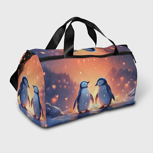 Спортивная сумка Романтичная пара пингвинов / 3D-принт – фото 1
