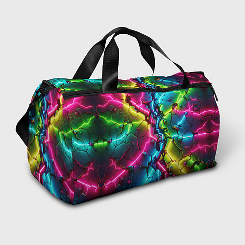 Спортивная сумка Трещина - неон / 3D-принт – фото 1