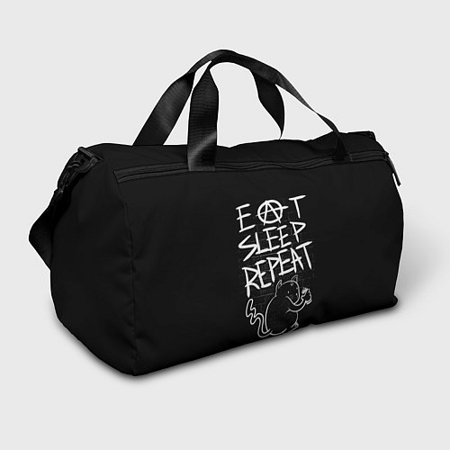 Спортивная сумка Поесть - поспать - повторить / 3D-принт – фото 1