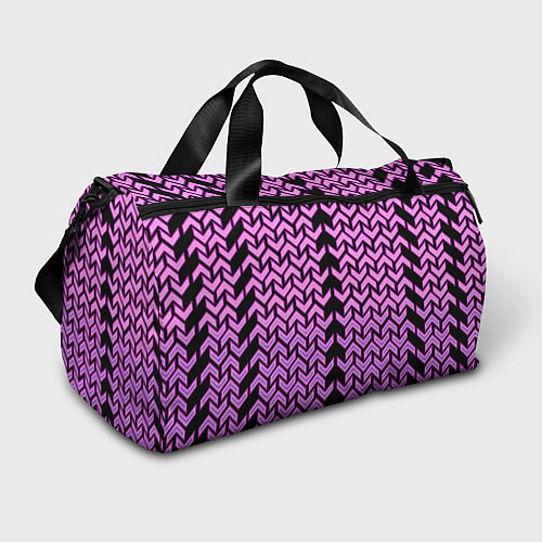 Спортивная сумка Розовые галки на чёрном фоне киберпанк / 3D-принт – фото 1