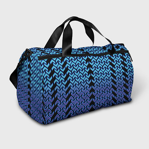 Спортивная сумка Синие стрелки на чёрном фоне киберпанк / 3D-принт – фото 1