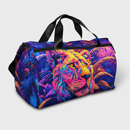 Спортивная сумка Лев светящийся неоновый / 3D-принт – фото 1