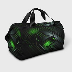 Спортивная сумка Металл и зеленый яркий неоновый свет