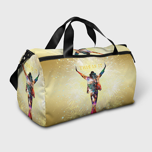Спортивная сумка Michael Jackson THIS IS IT - с салютами на золотом / 3D-принт – фото 1