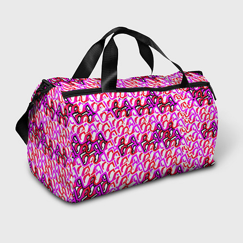 Спортивная сумка Розовый узор и белая обводка / 3D-принт – фото 1