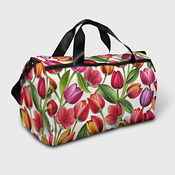 Спортивная сумка Паттерн с тюльпанами