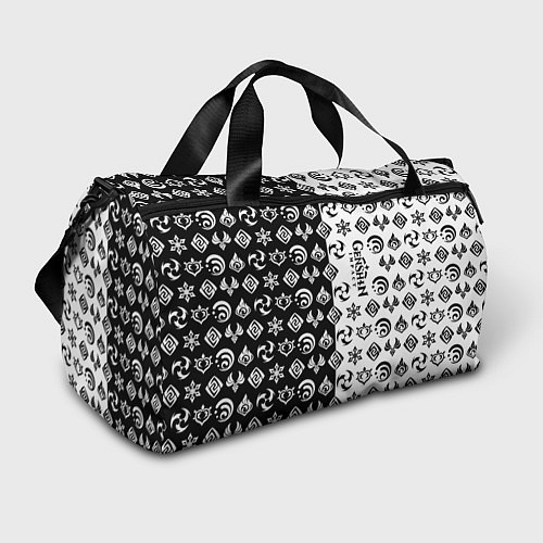 Спортивная сумка Genshin Impact - black and white / 3D-принт – фото 1