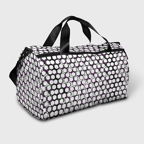 Спортивная сумка Киберпанк узор из шестиугольников розовый / 3D-принт – фото 1