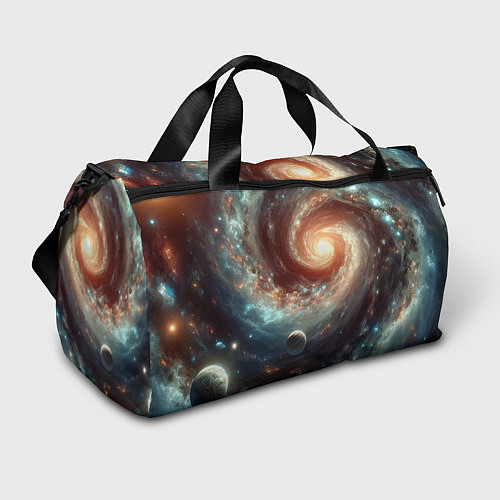 Спортивная сумка Далёкая неоновая галактика - нейросеть / 3D-принт – фото 1
