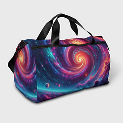 Спортивная сумка Яркая неоновая галактика - нейросеть