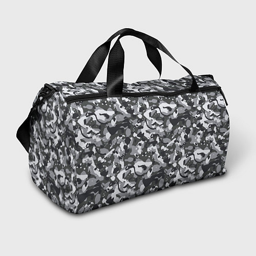 Спортивная сумка Серый пиксельный камуфляж / 3D-принт – фото 1