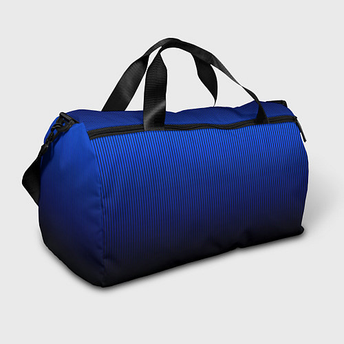 Спортивная сумка Полосатый градиент сине-чёрный / 3D-принт – фото 1