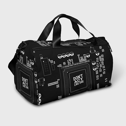 Спортивная сумка Электросхема с надписью: dont act like one / 3D-принт – фото 1