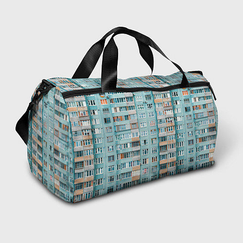 Спортивная сумка Хрущёвка в голубых тонах / 3D-принт – фото 1