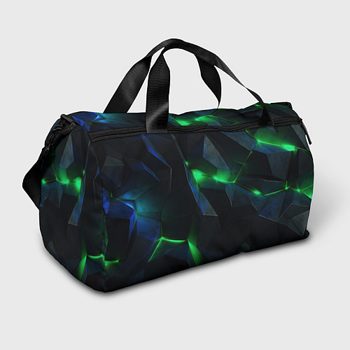 Спортивная сумка Объемная геометрическая зеленая неоновая абстракци / 3D-принт – фото 1