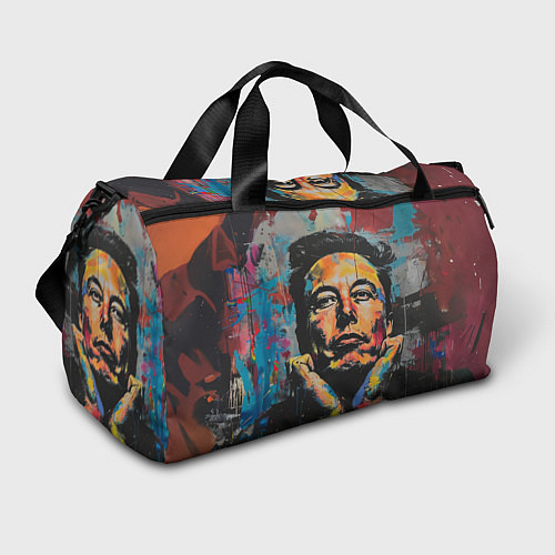 Спортивная сумка Илон Маск граффити портрет / 3D-принт – фото 1