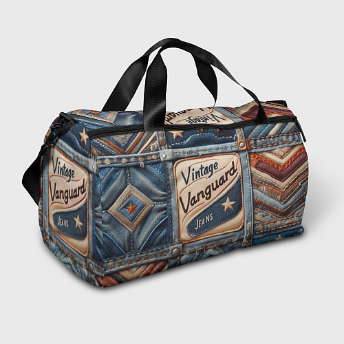 Спортивная сумка Vintage vanguard jeans - patchwork / 3D-принт – фото 1