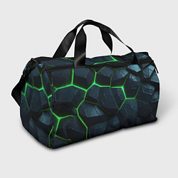 Спортивная сумка Abstract dark green geometry style