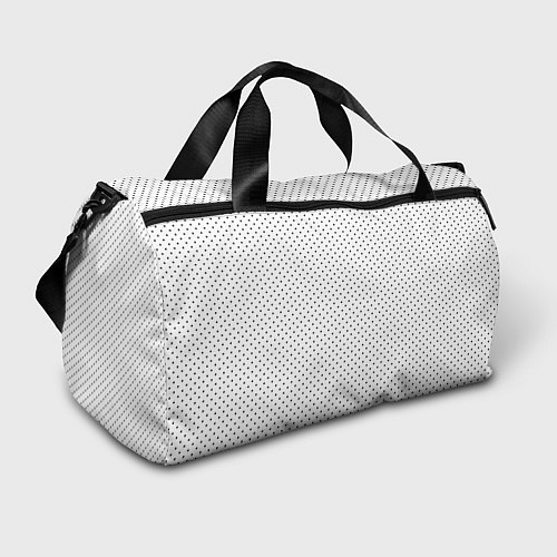 Спортивная сумка Белый в чёрный маленький горошек / 3D-принт – фото 1