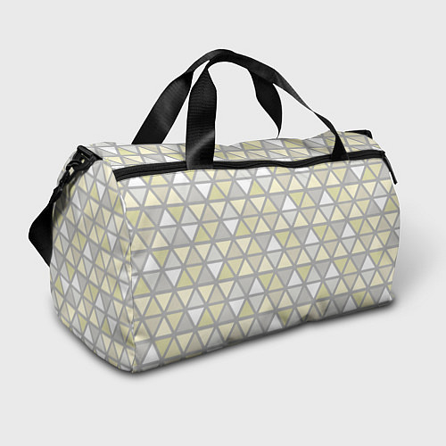 Спортивная сумка Паттерн геометрия светлый жёлто-серый / 3D-принт – фото 1